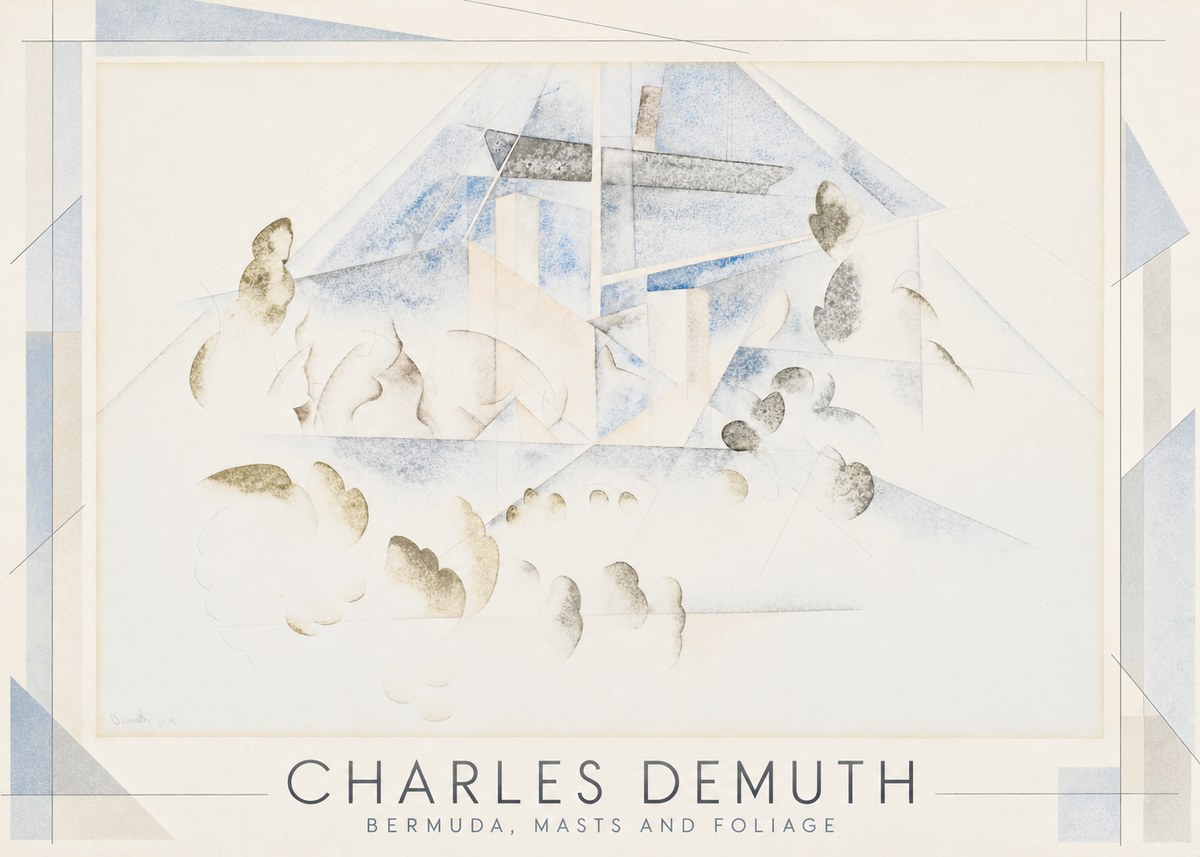 Charles Demuth Bermuda, Masts and Foliage No1 - Póster
