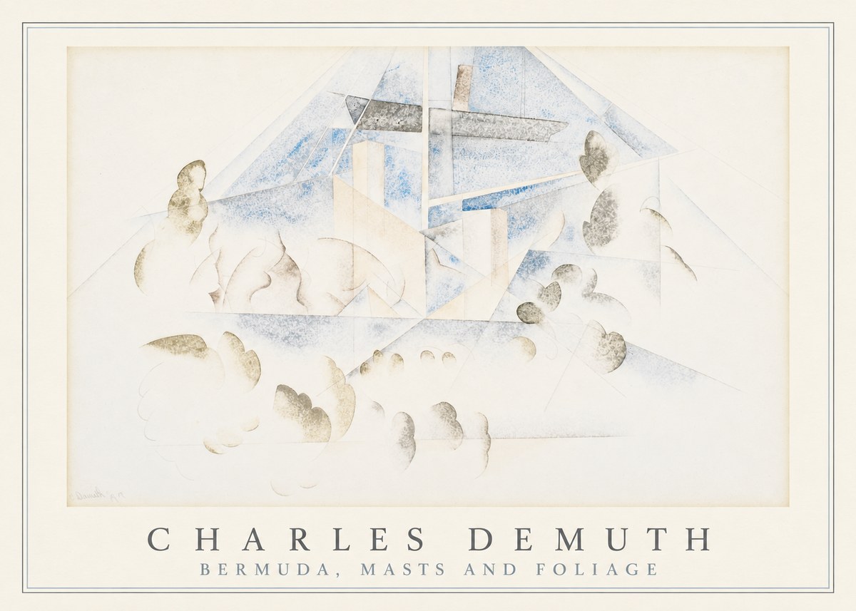 Charles Demuth Bermuda, Masts and Foliage No3 - Póster