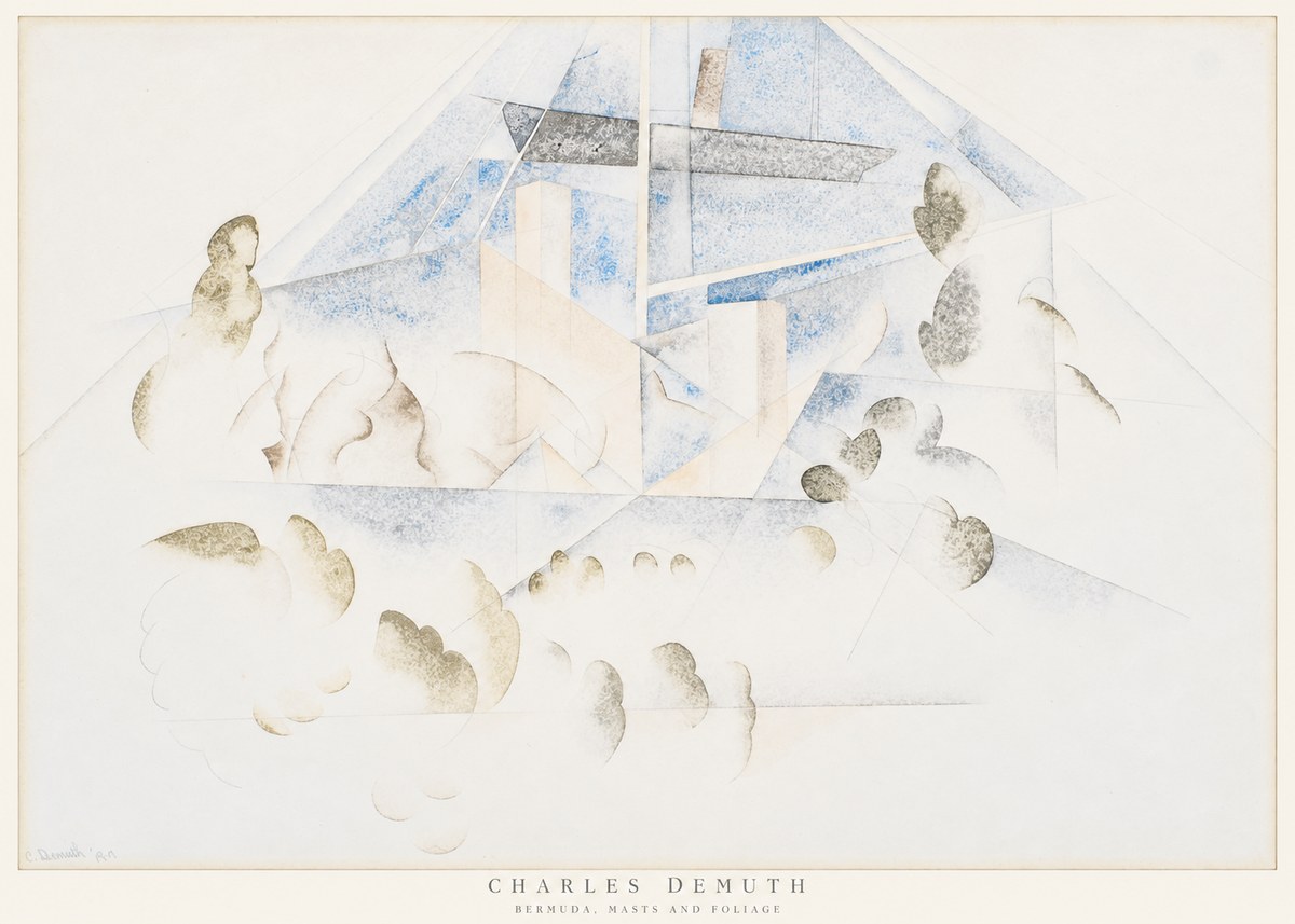 Charles Demuth Bermuda, Masts and Foliage No6 - Póster