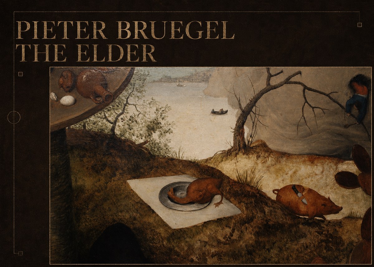 Pieter Bruegel The Pig Is Stabbed No6 - Póster