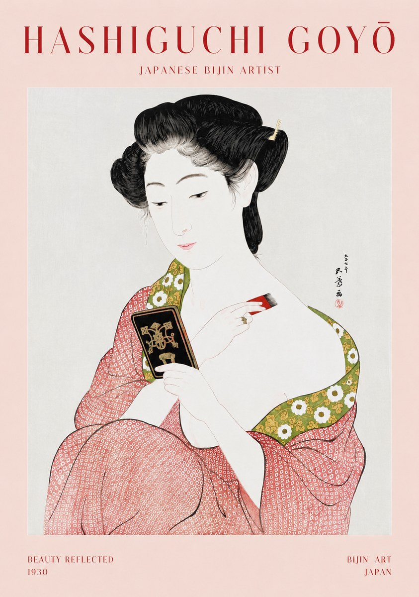 Hashiguchi Goyō Beauty Reflected No1 - Póster