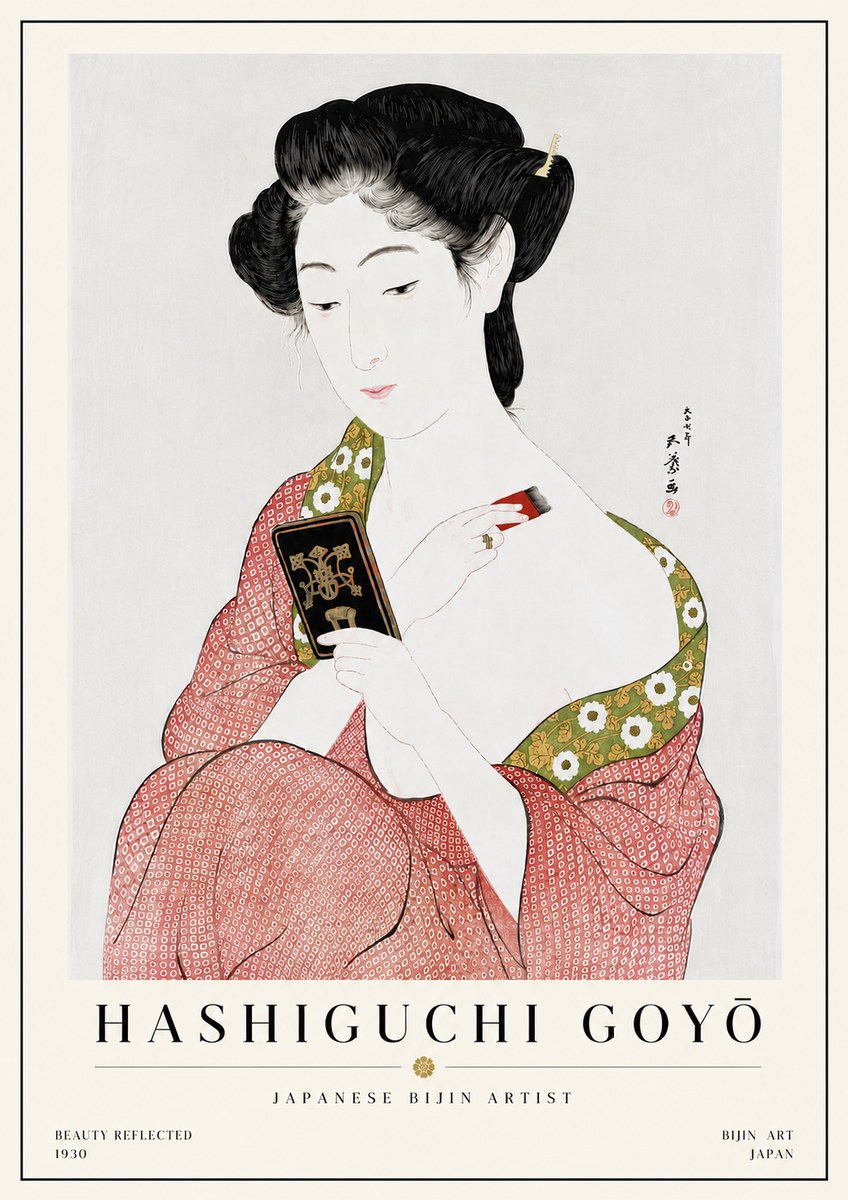 Hashiguchi Goyō Beauty Reflected No6 - Póster