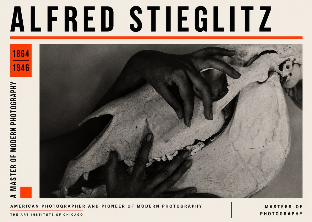 Alfred Stieglitz Georgia O'keeffe - Hands and Skull No6 - Póster