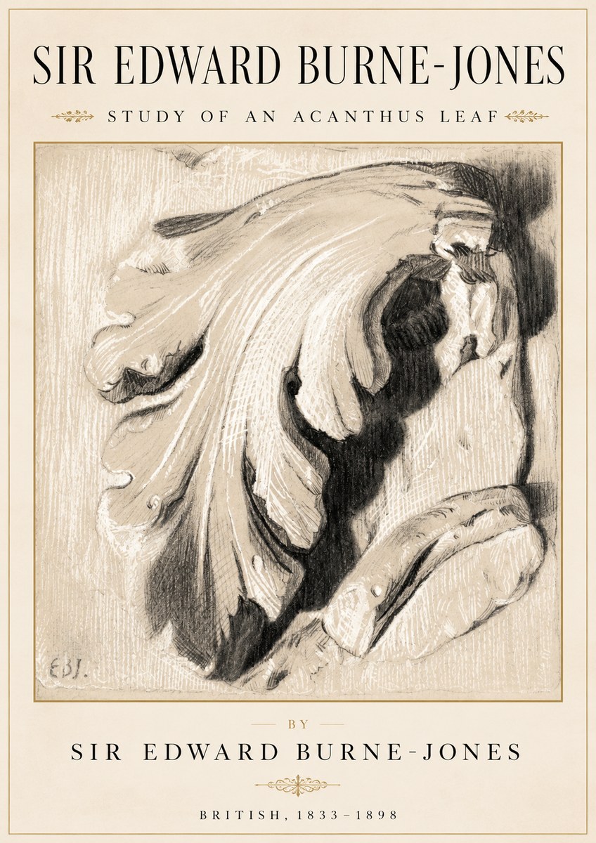 Edward Burne-Jones Study of an Acanthus Leaf No2 - Póster