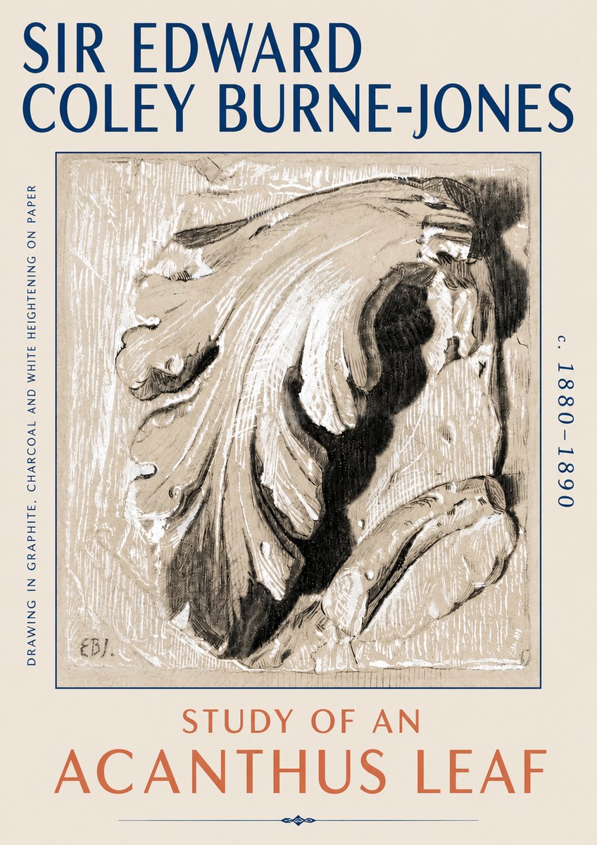 Edward Burne-Jones Study of an Acanthus Leaf No6 - Póster