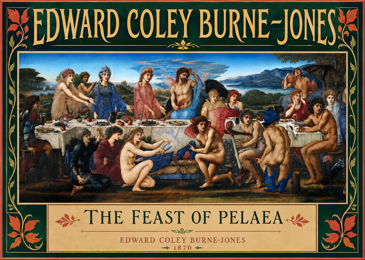 Edward Burne-Jones The Feast of Pelaea No3 - Póster