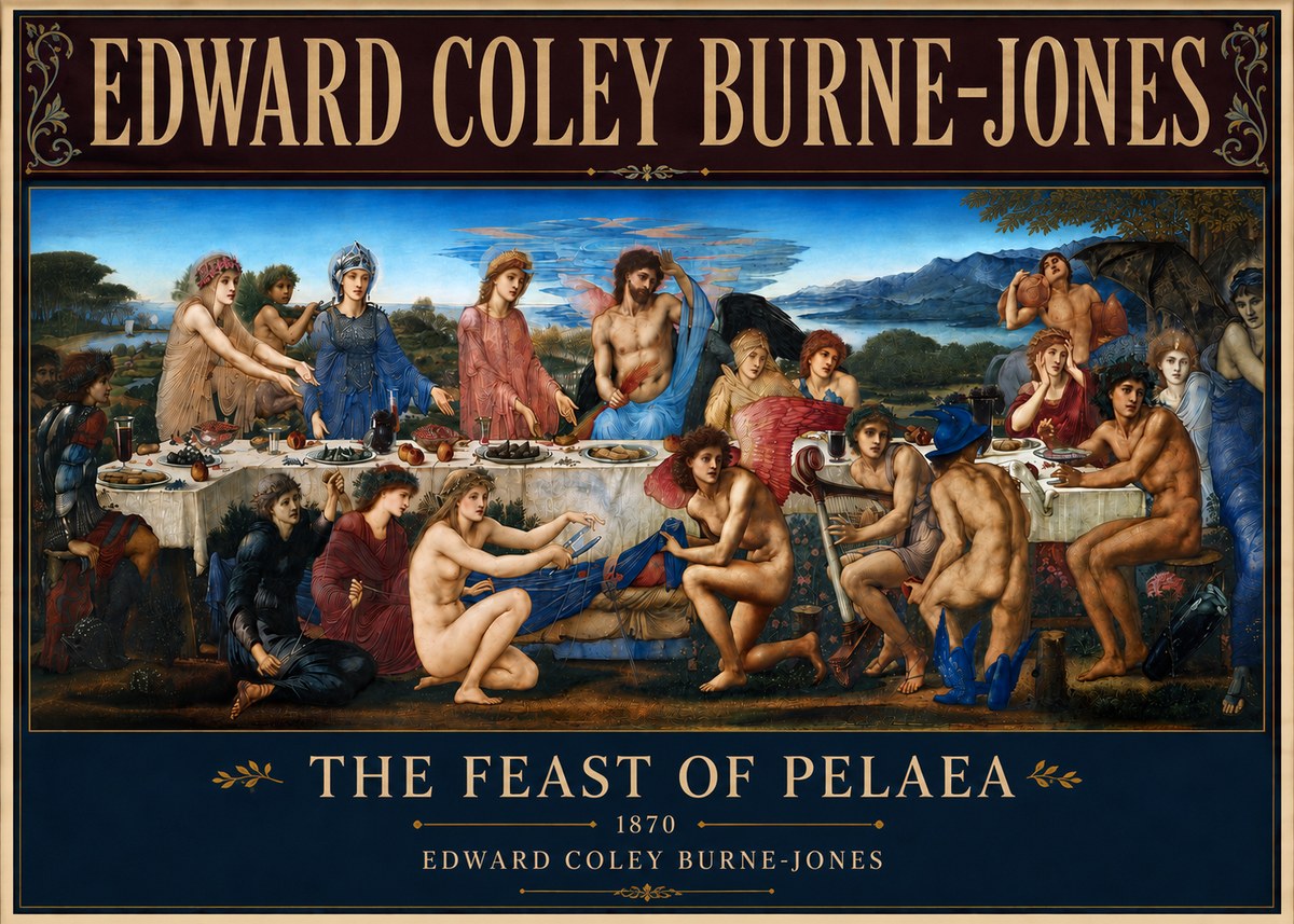 Edward Burne-Jones The Feast of Pelaea No4 - Póster