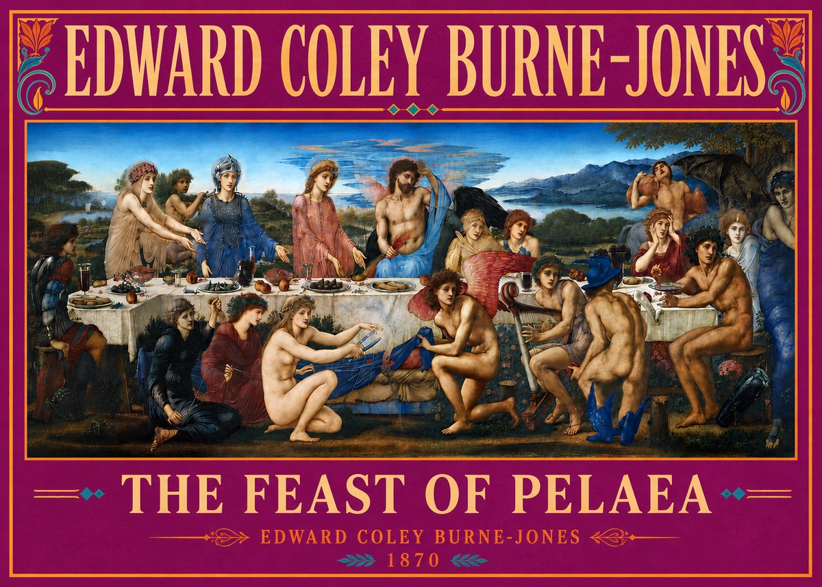 Edward Burne-Jones The Feast of Pelaea No5 - Póster