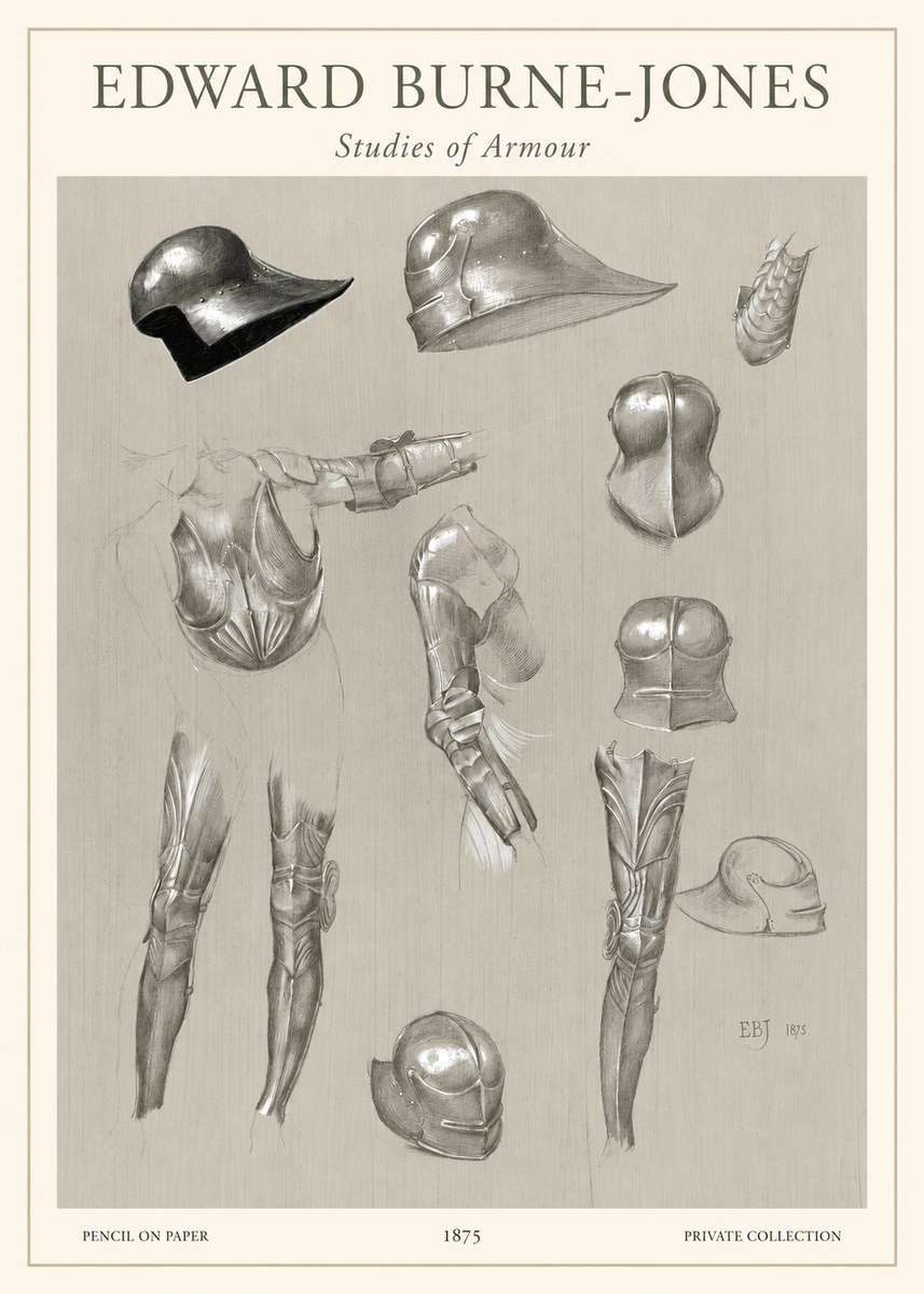Edward Burne-Jones Studies of Armour No1 - Póster