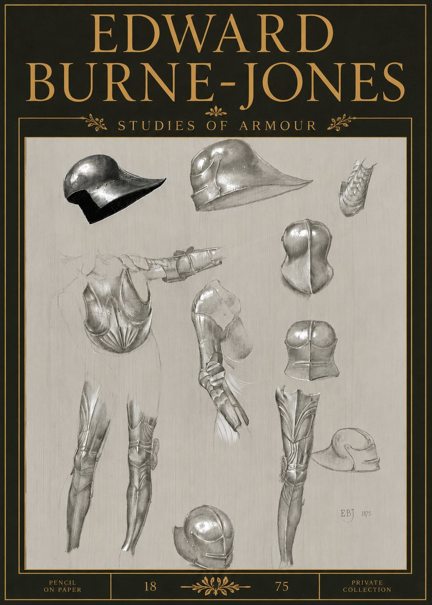 Edward Burne-Jones Studies of Armour No5 - Póster