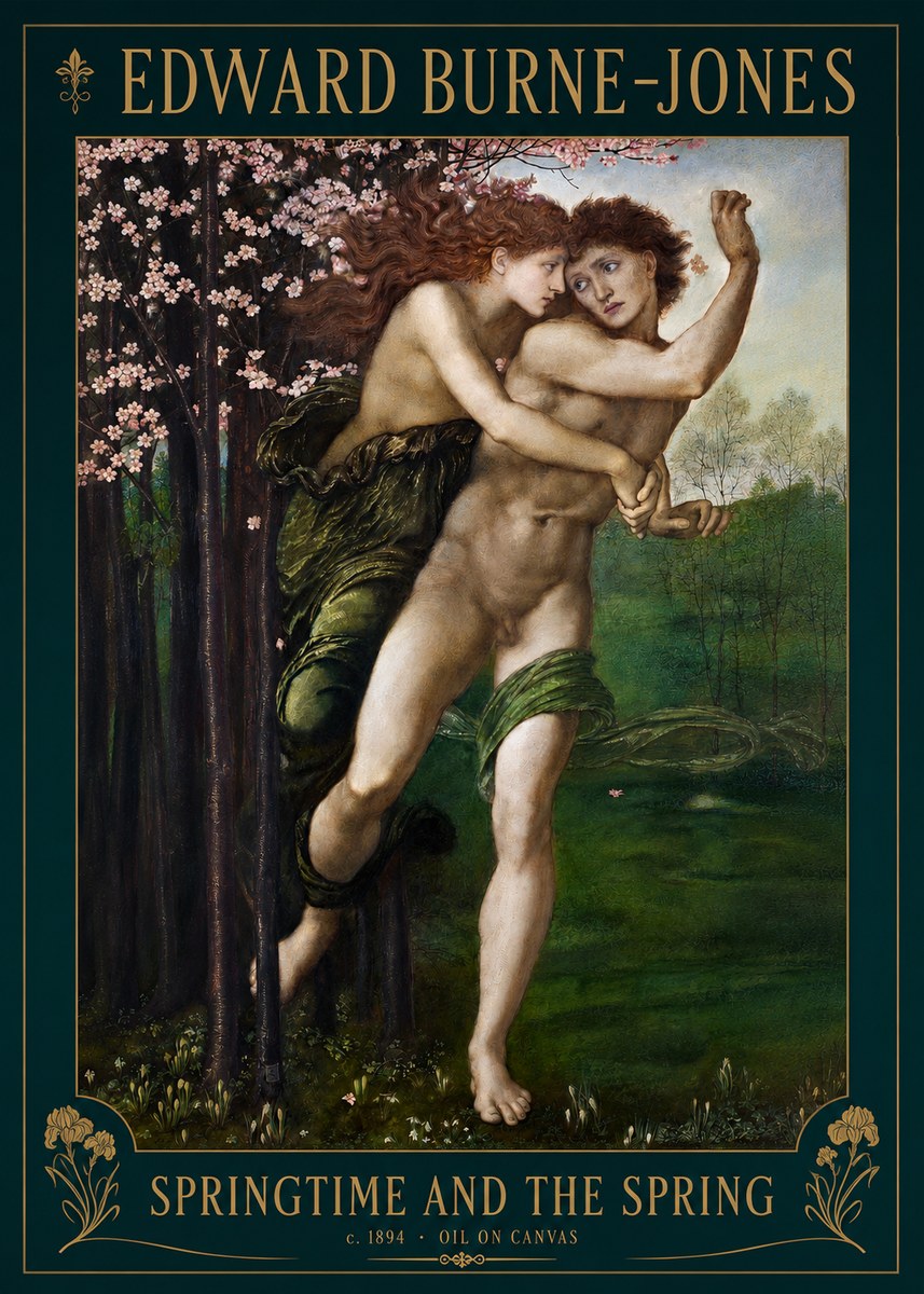 Edward Burne-Jones Springtime and the Spring No2 - Póster