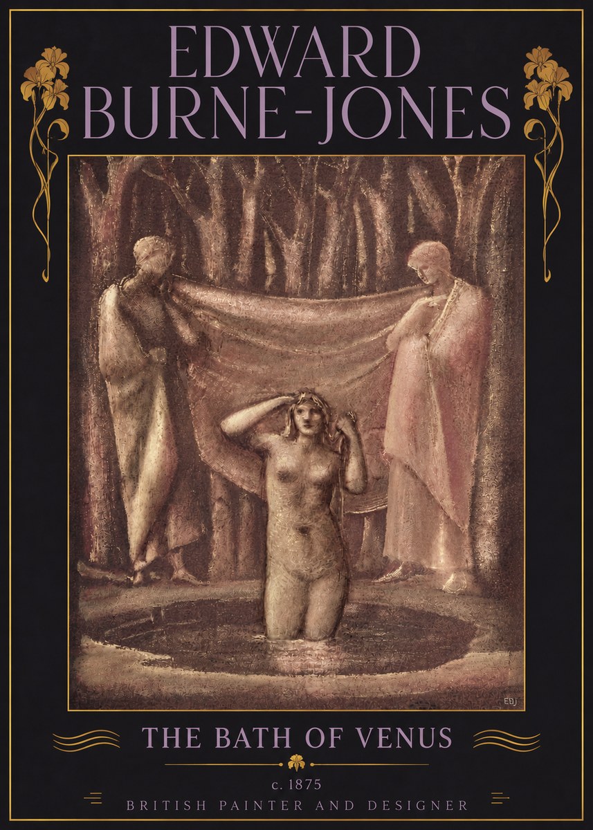Edward Burne-Jones The Bath of Venus No5 - Póster