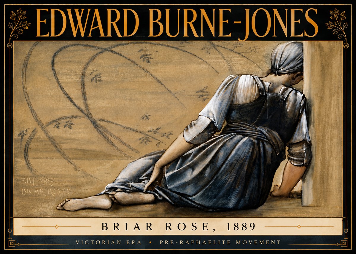Edward Burne-Jones Briar Rose No6 - Póster