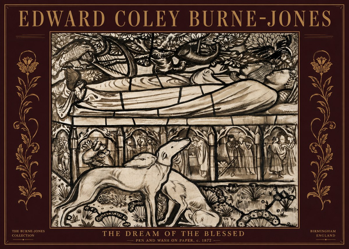 Edward Burne-Jones The Dream of the Blessed No5 - Póster