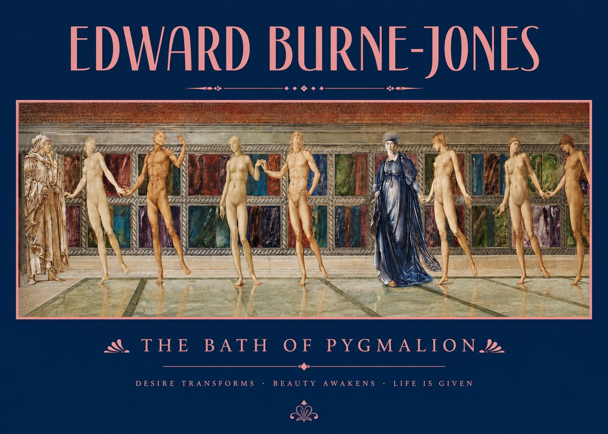Edward Burne-Jones The Bath of Pygmalion No2 - Póster