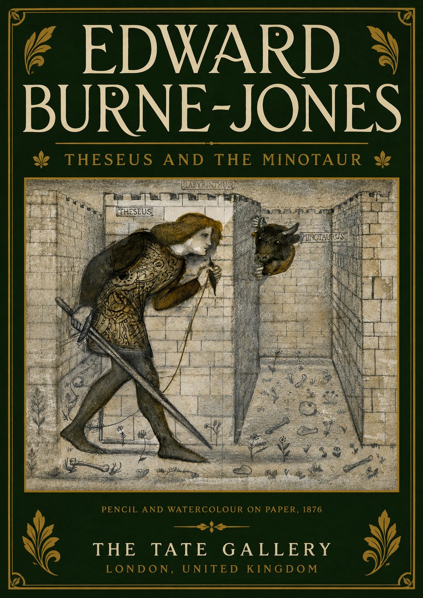 Edward Burne-Jones Theseus and the Minotaur No6 - Póster