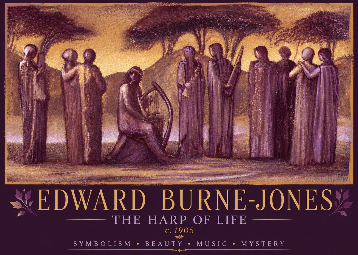 Edward Burne-Jones The Harp of Life No2 - Póster