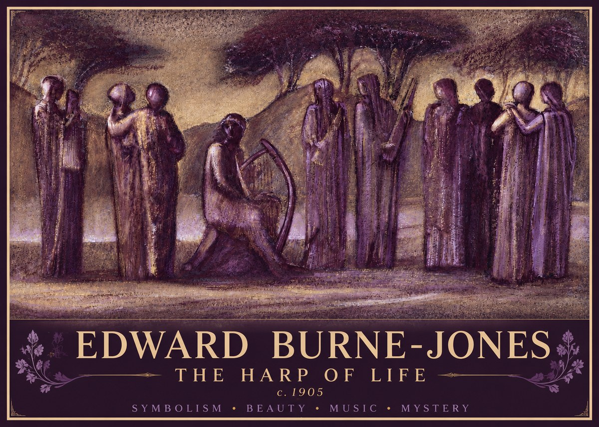 Edward Burne-Jones The Harp of Life No4 - Póster