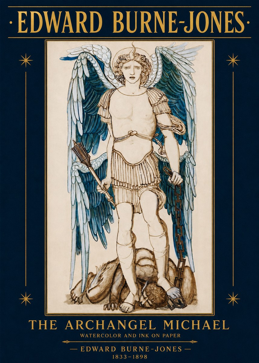 Edward Burne-Jones The Archangel Michael No2 - Póster