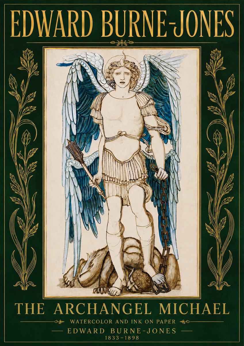 Edward Burne-Jones The Archangel Michael No4 - Póster
