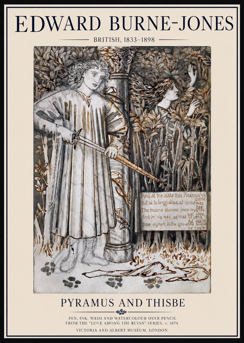 Edward Burne-Jones Pyramus and Thisbe No1 - Póster