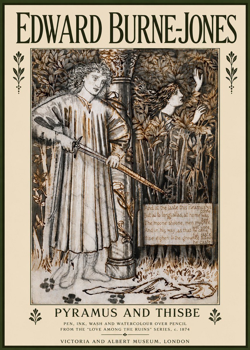 Edward Burne-Jones Pyramus and Thisbe No5 - Póster