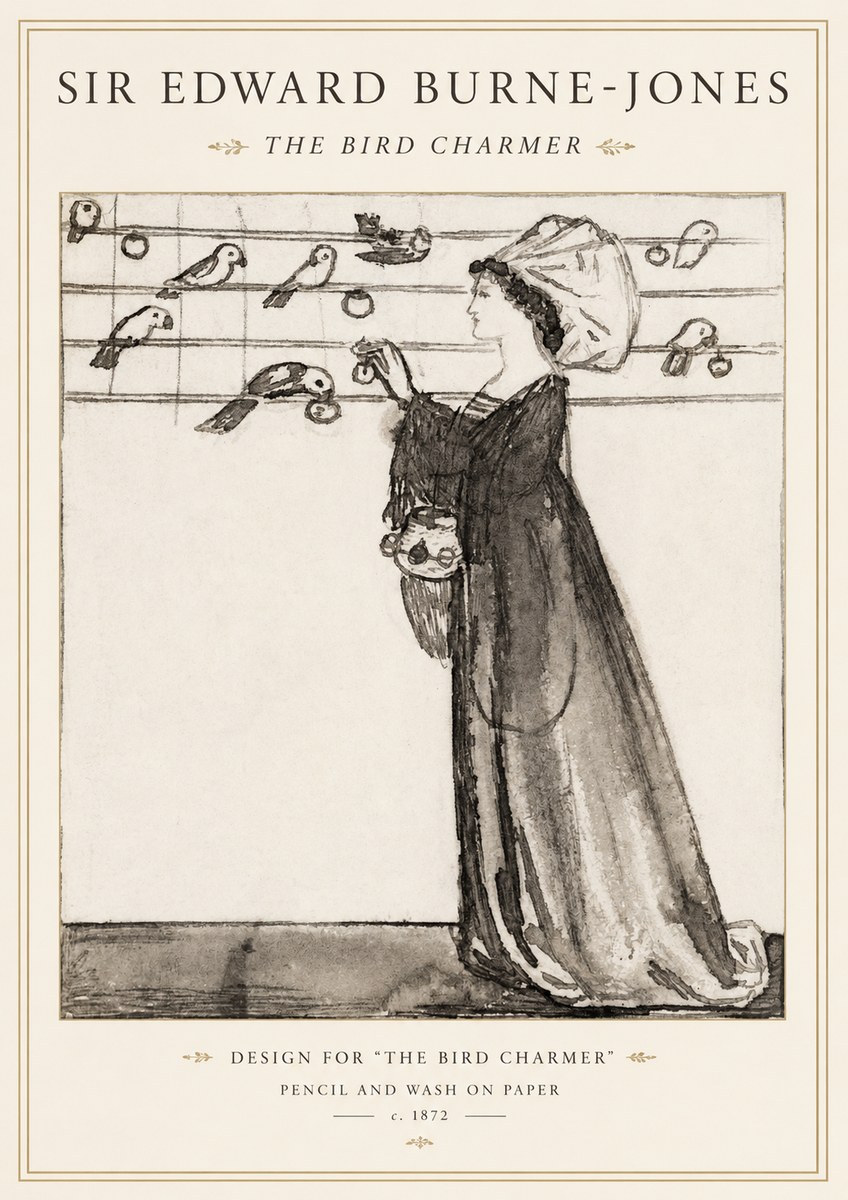Edward Burne-Jones The Bird Charmer No1 - Póster