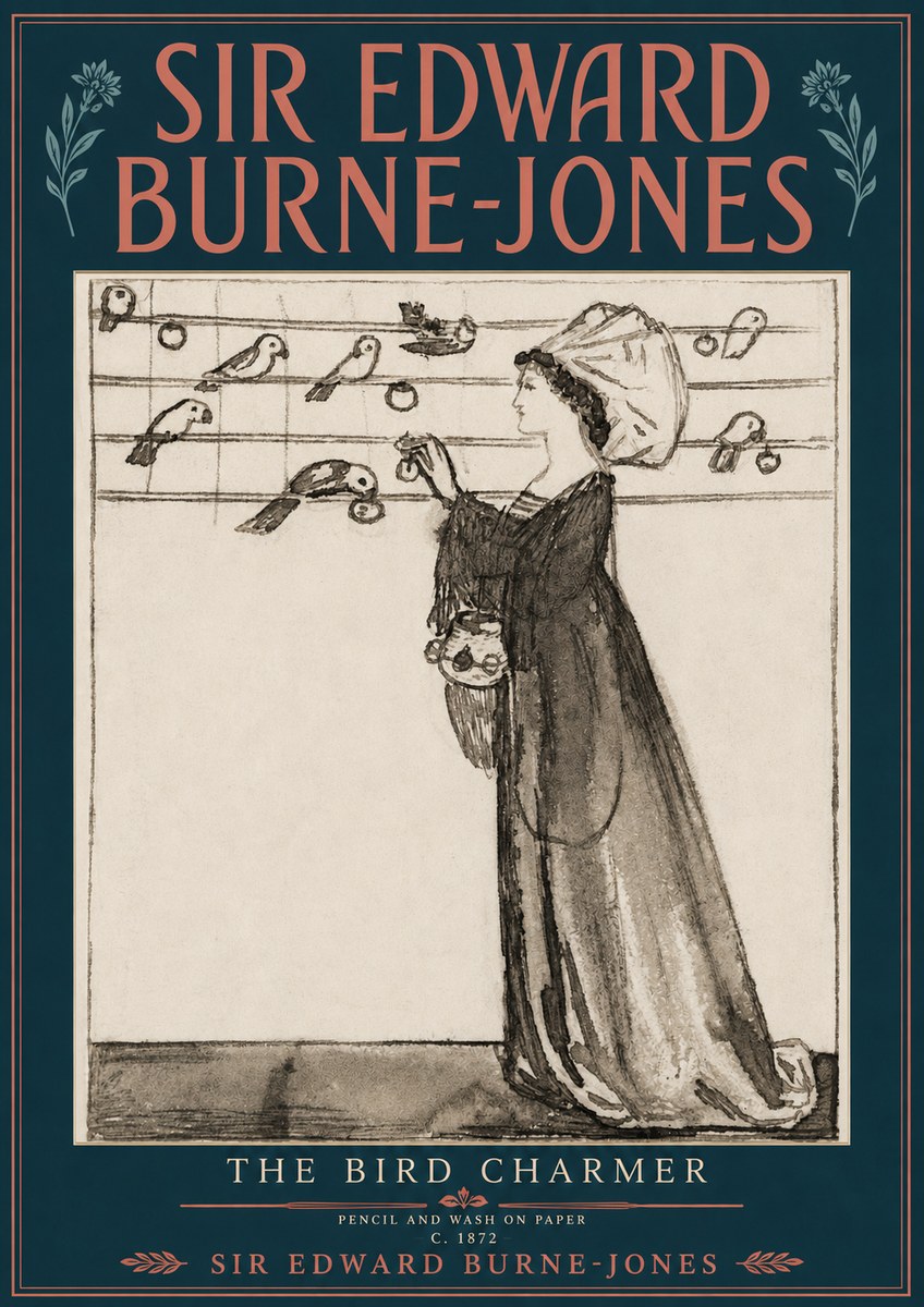 Edward Burne-Jones The Bird Charmer No4 - Póster