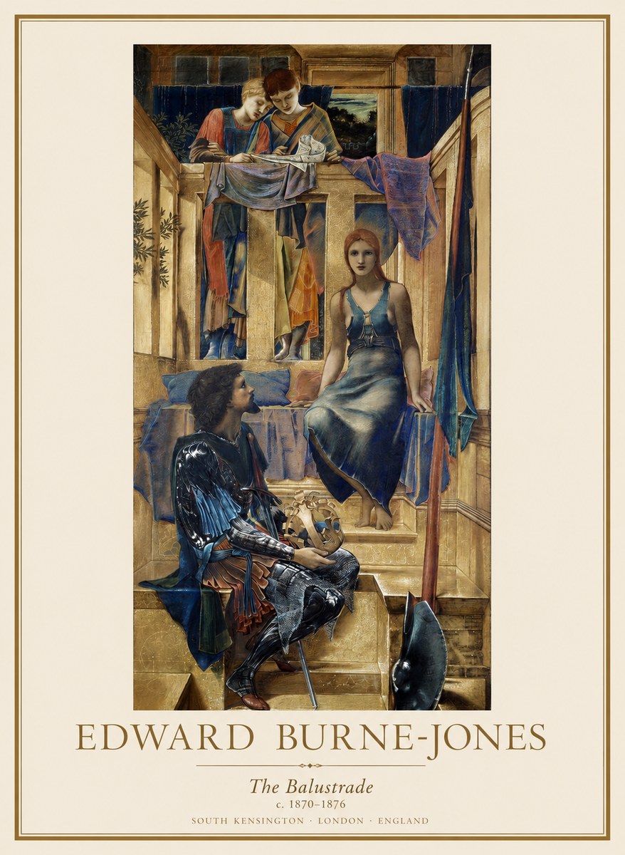 Edward Burne-Jones The Balustrade No1 - Póster