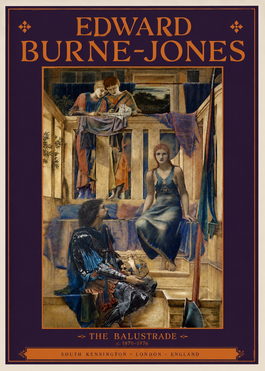 Edward Burne-Jones The Balustrade No2 - Póster