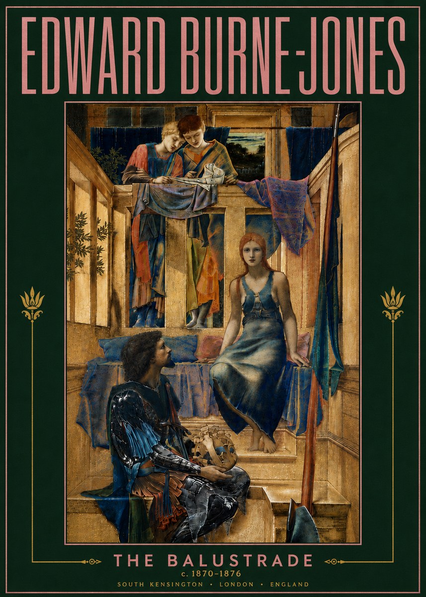 Edward Burne-Jones The Balustrade No5 - Póster