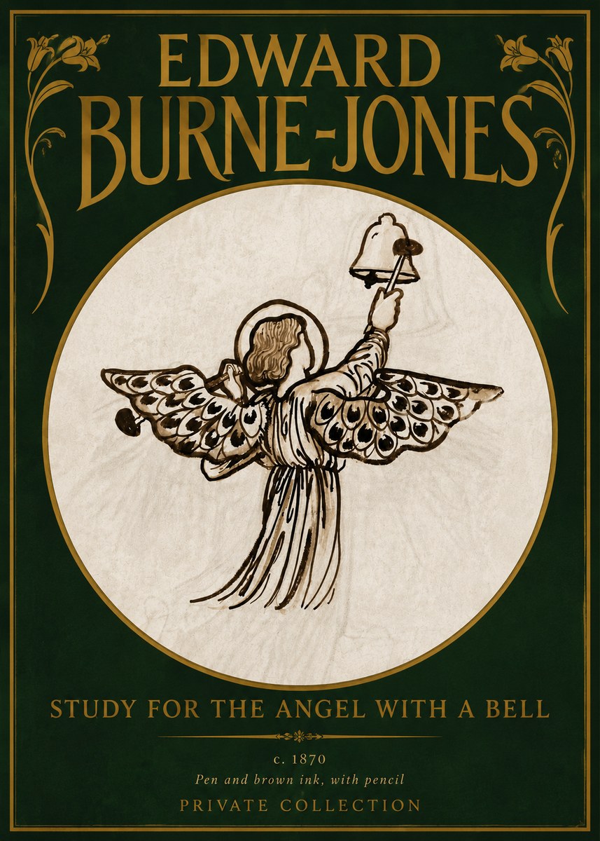 Edward Burne-Jones Study for the Angel with a Bell No4 - Póster
