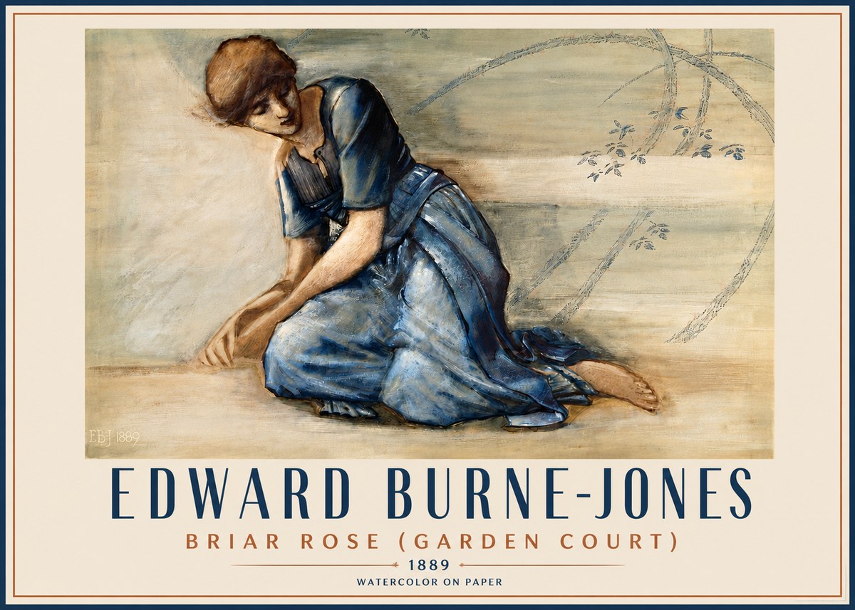 Edward Burne-Jones Briar Rose (Garden Court) No4 - Póster