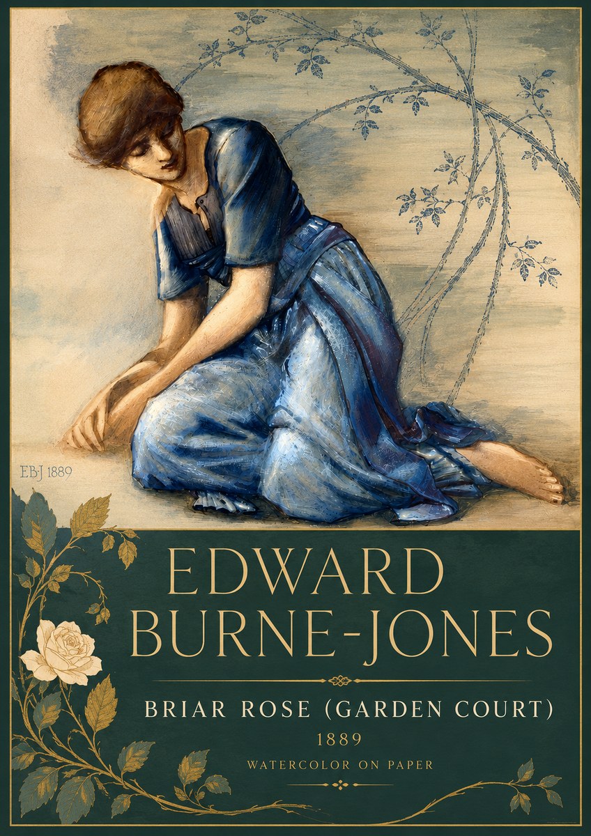 Edward Burne-Jones Briar Rose (Garden Court) No5 - Póster