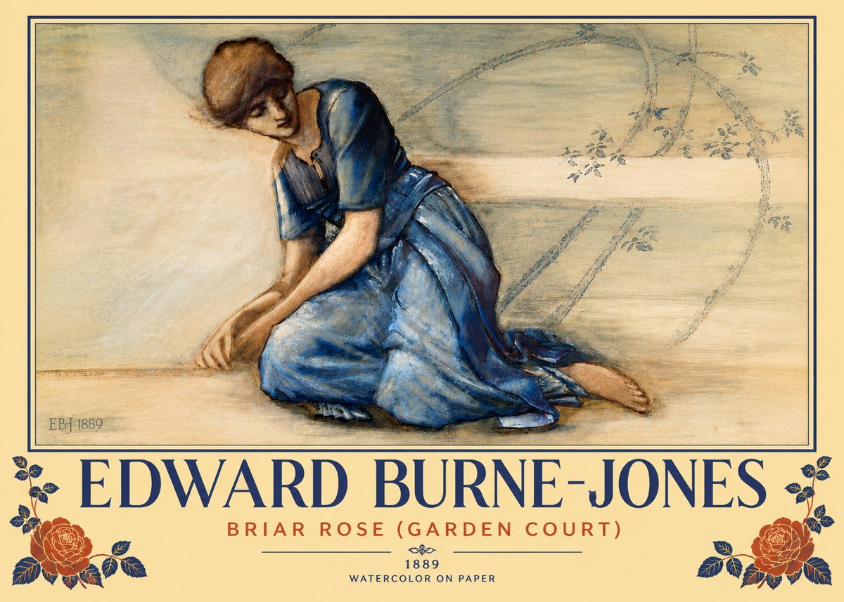 Edward Burne-Jones Briar Rose (Garden Court) No6 - Póster