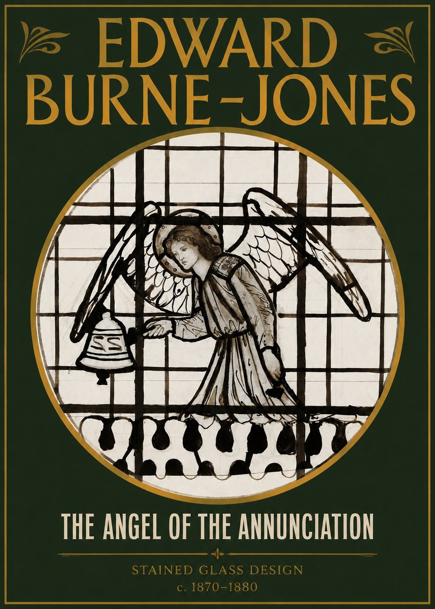 Edward Burne-Jones The Angel of the Annunciation (Stained Glass Design) No2 - Póster