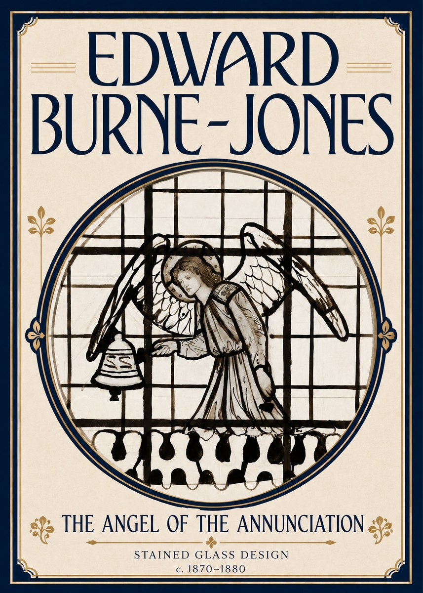 Edward Burne-Jones The Angel of the Annunciation (Stained Glass Design) No5 - Póster