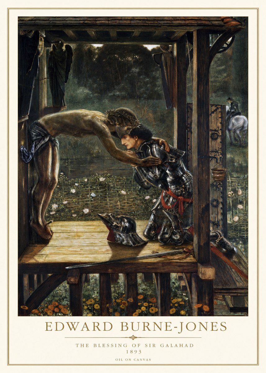 Edward Burne-Jones The Blessing of Sir Galahad No1 - Póster