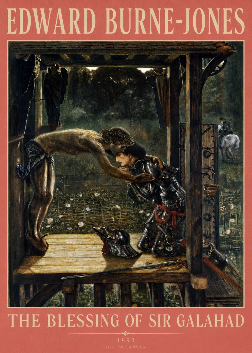 Edward Burne-Jones The Blessing of Sir Galahad No3 - Póster