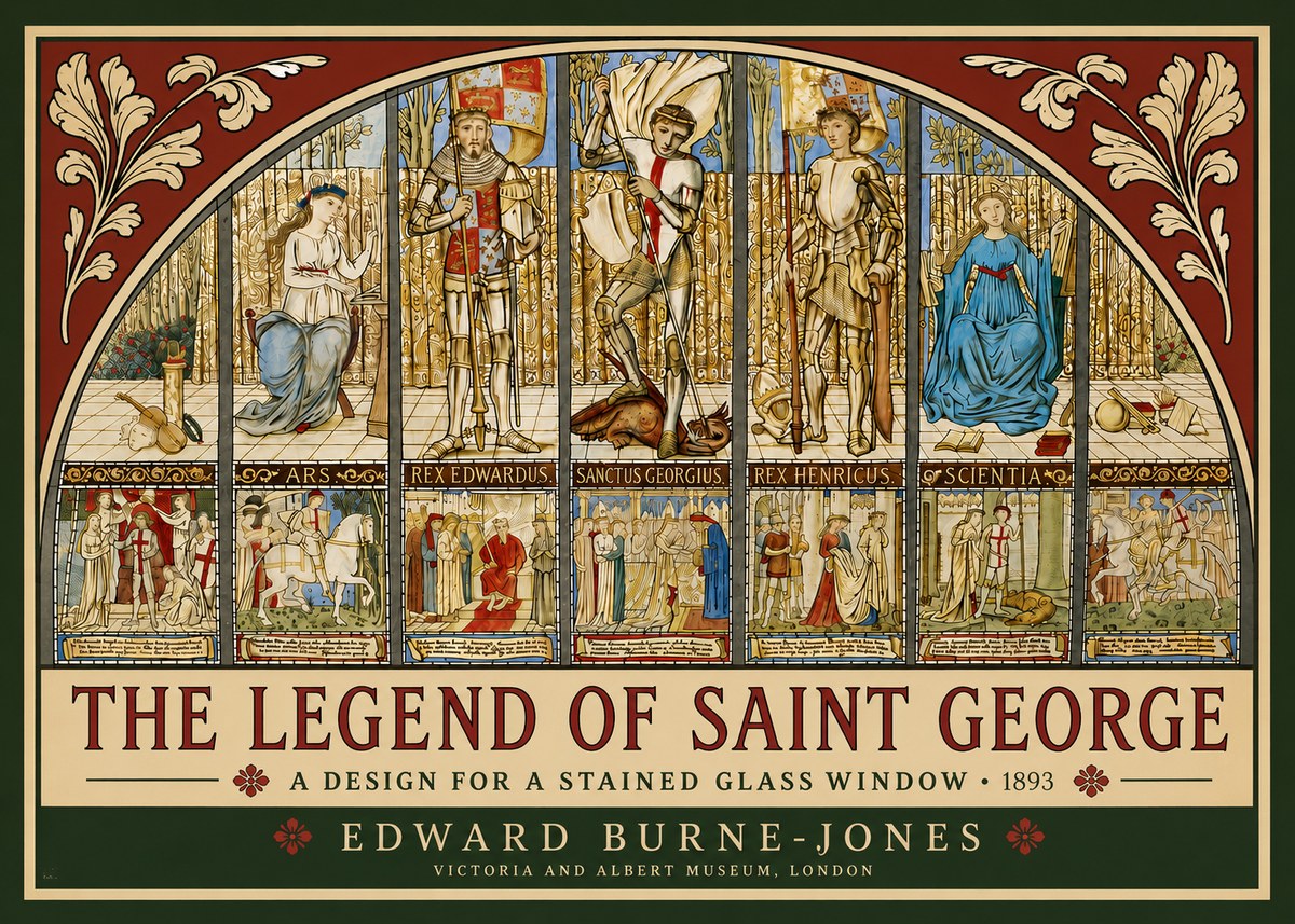 Edward Burne-Jones The Legend of Saint George No3 - Póster