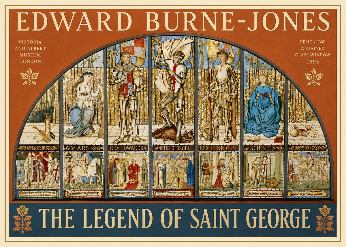 Edward Burne-Jones The Legend of Saint George No4 - Póster