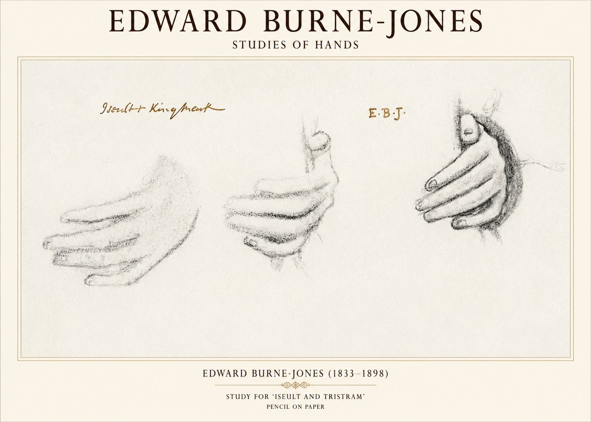 Edward Burne-Jones Study for 'Iseult and Tristram' No1 - Póster