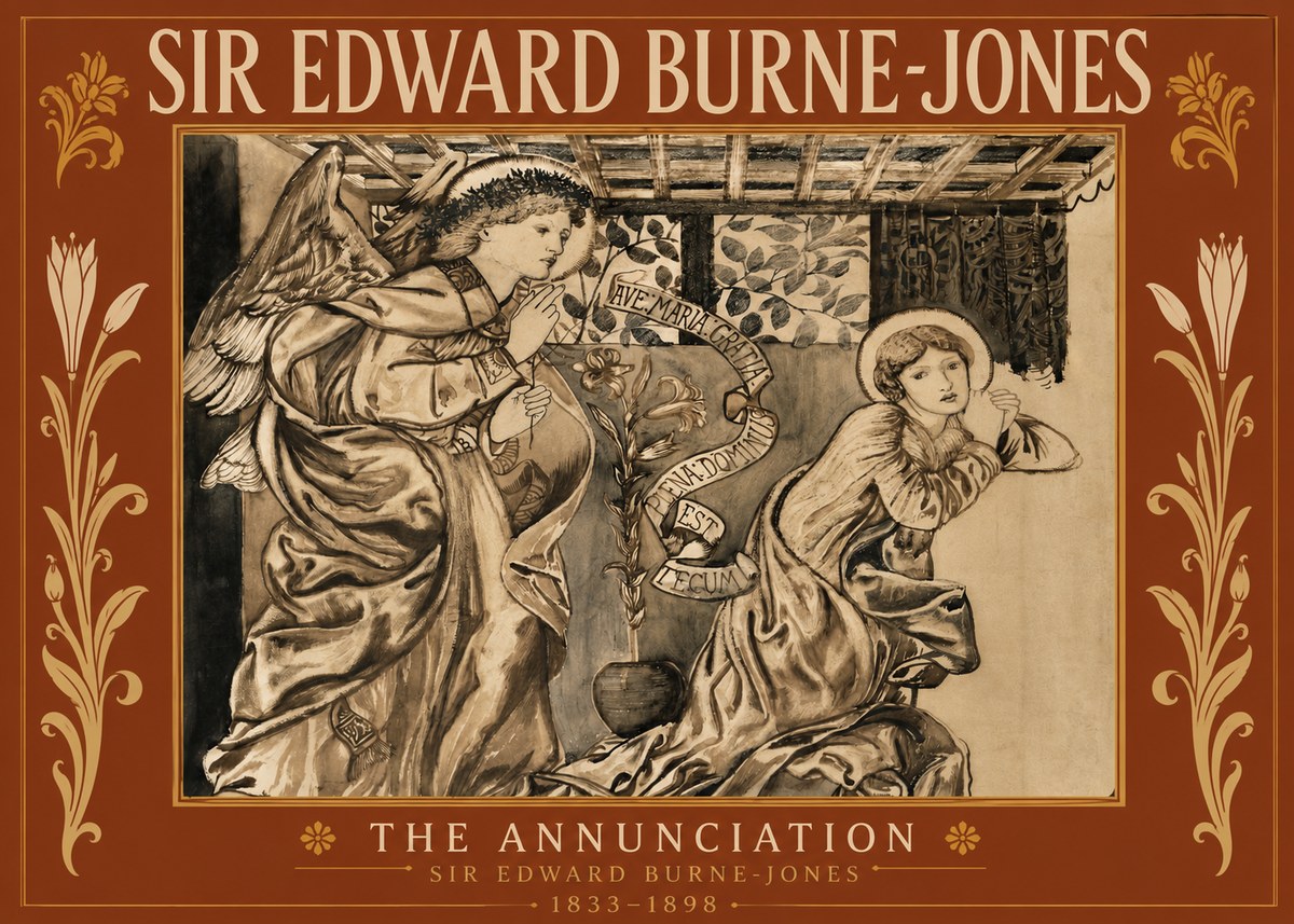 Edward Burne-Jones The Annunciation II No5 - Póster