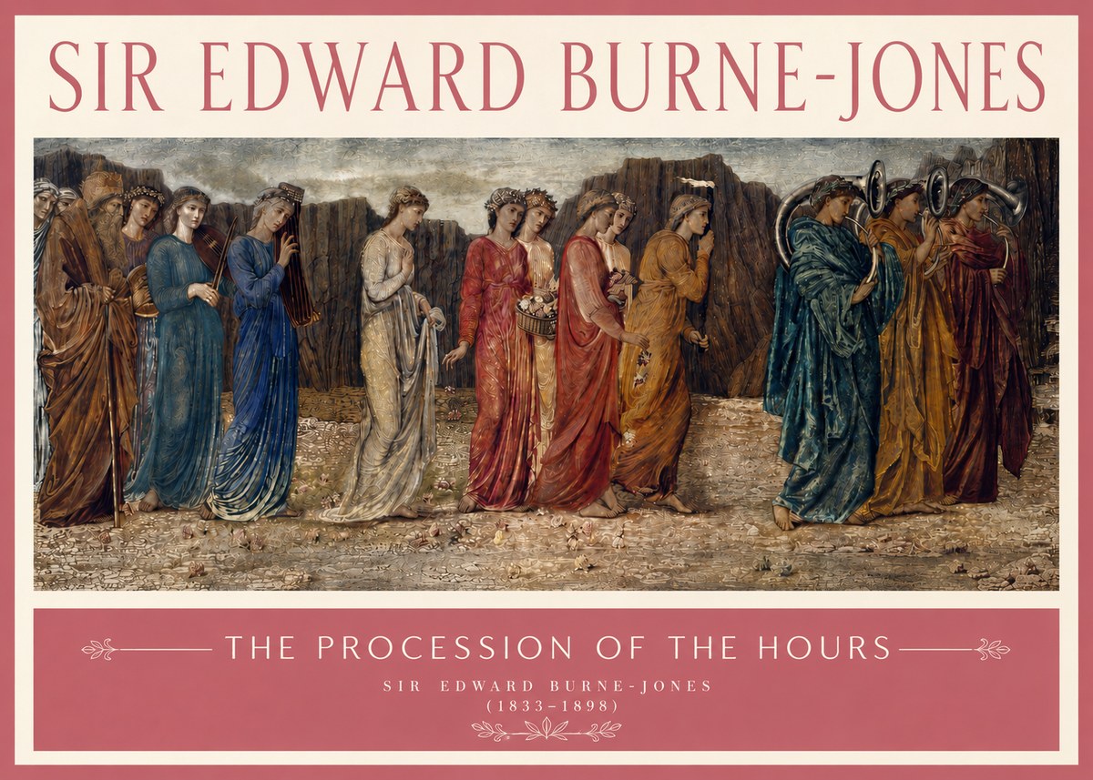 Edward Burne-Jones The Procession of the Hours No3 - Póster