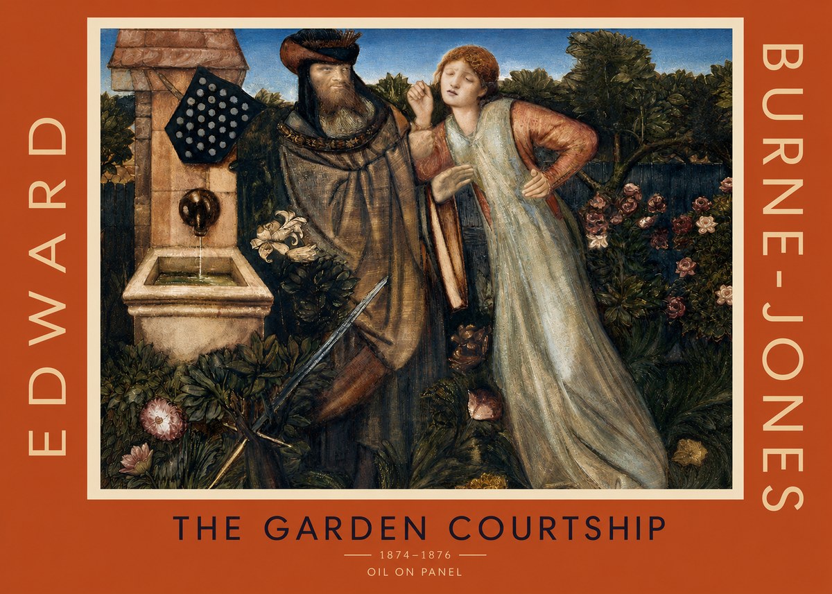 Edward Burne-Jones The Garden Courtship No3 - Póster