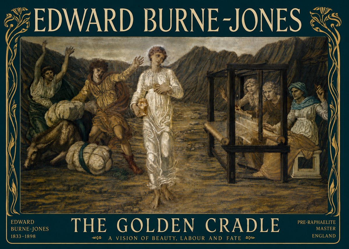 Edward Burne-Jones The Golden Cradle No4 - Póster