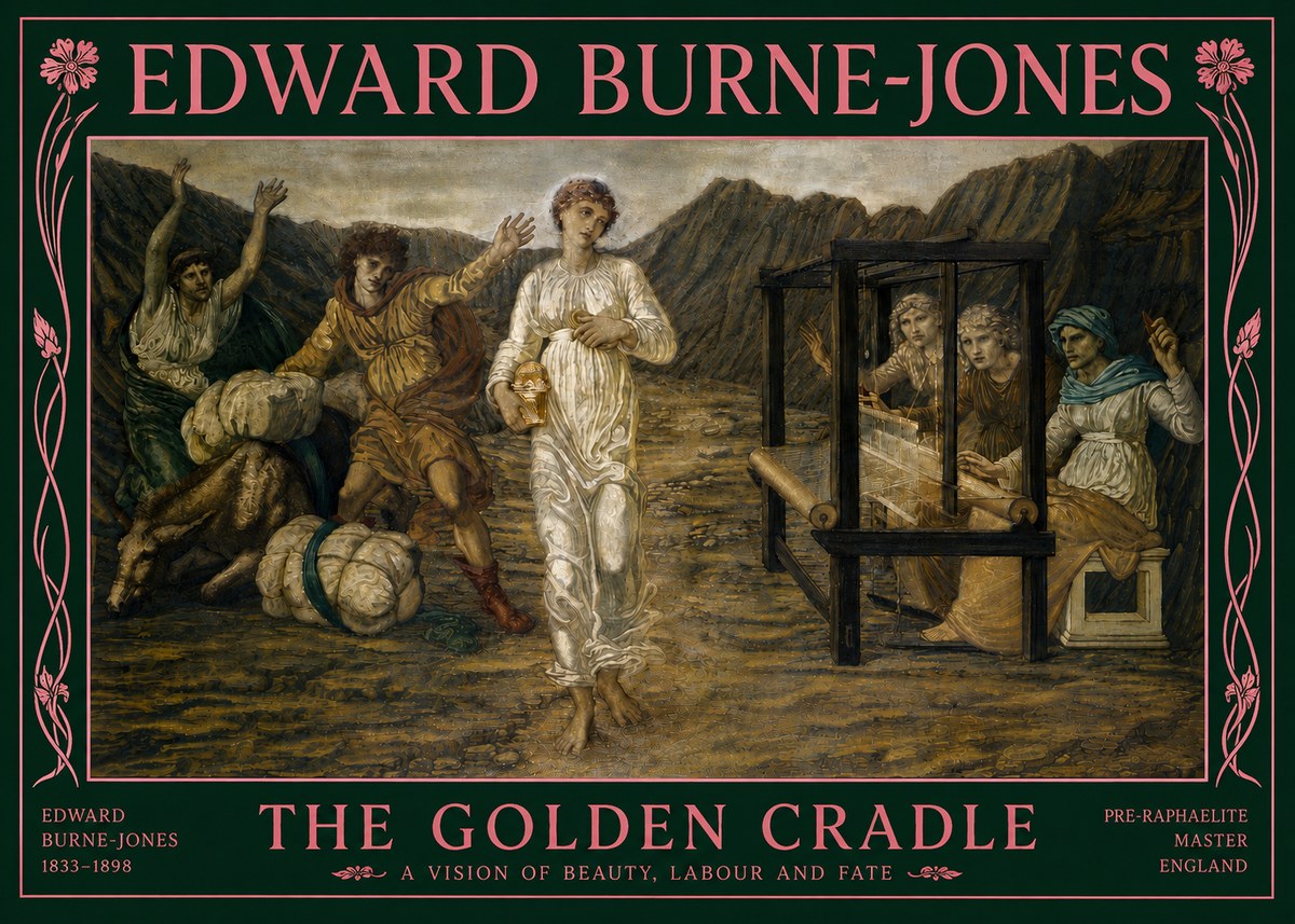 Edward Burne-Jones The Golden Cradle No5 - Póster