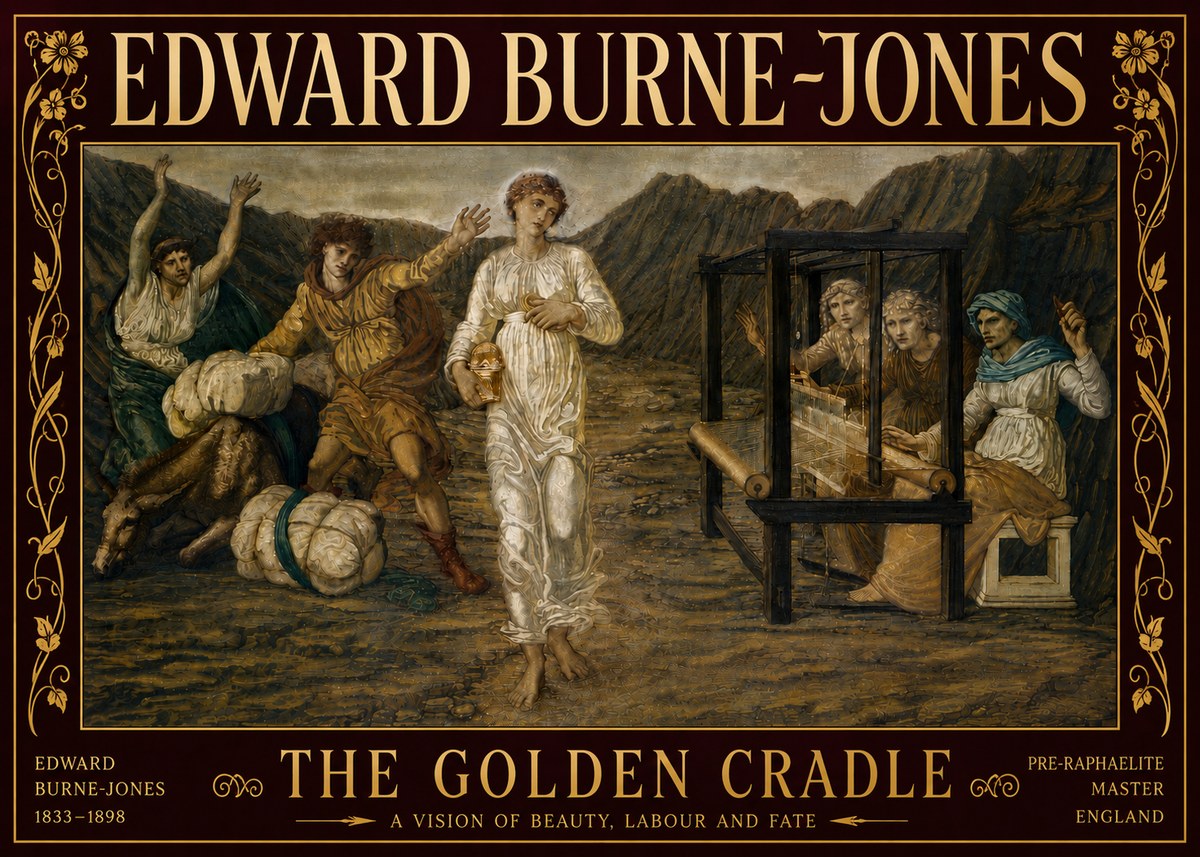 Edward Burne-Jones The Golden Cradle No6 - Póster