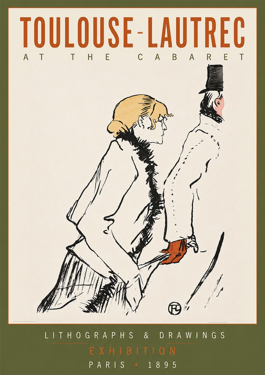 Toulouse-Lautrec At the Cabaret No2 - Póster