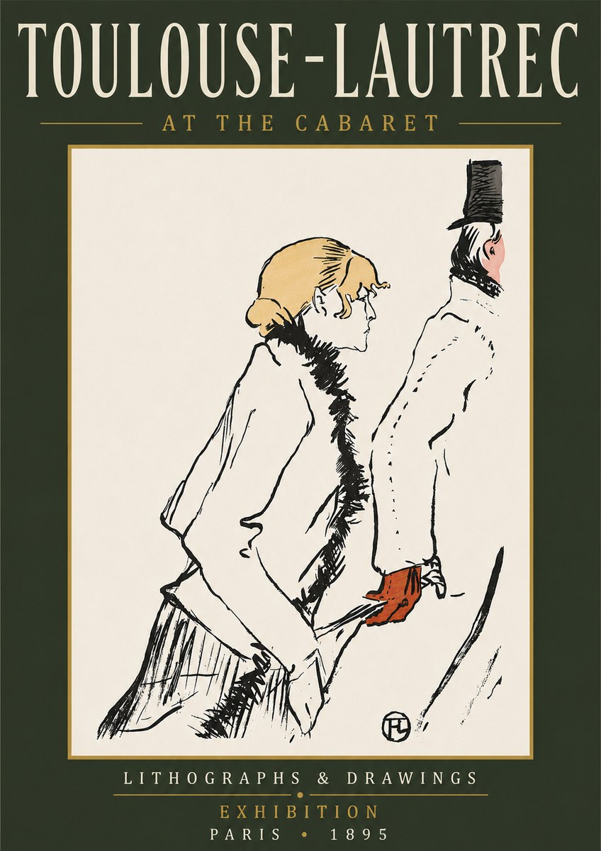 Toulouse-Lautrec At the Cabaret No6 - Póster